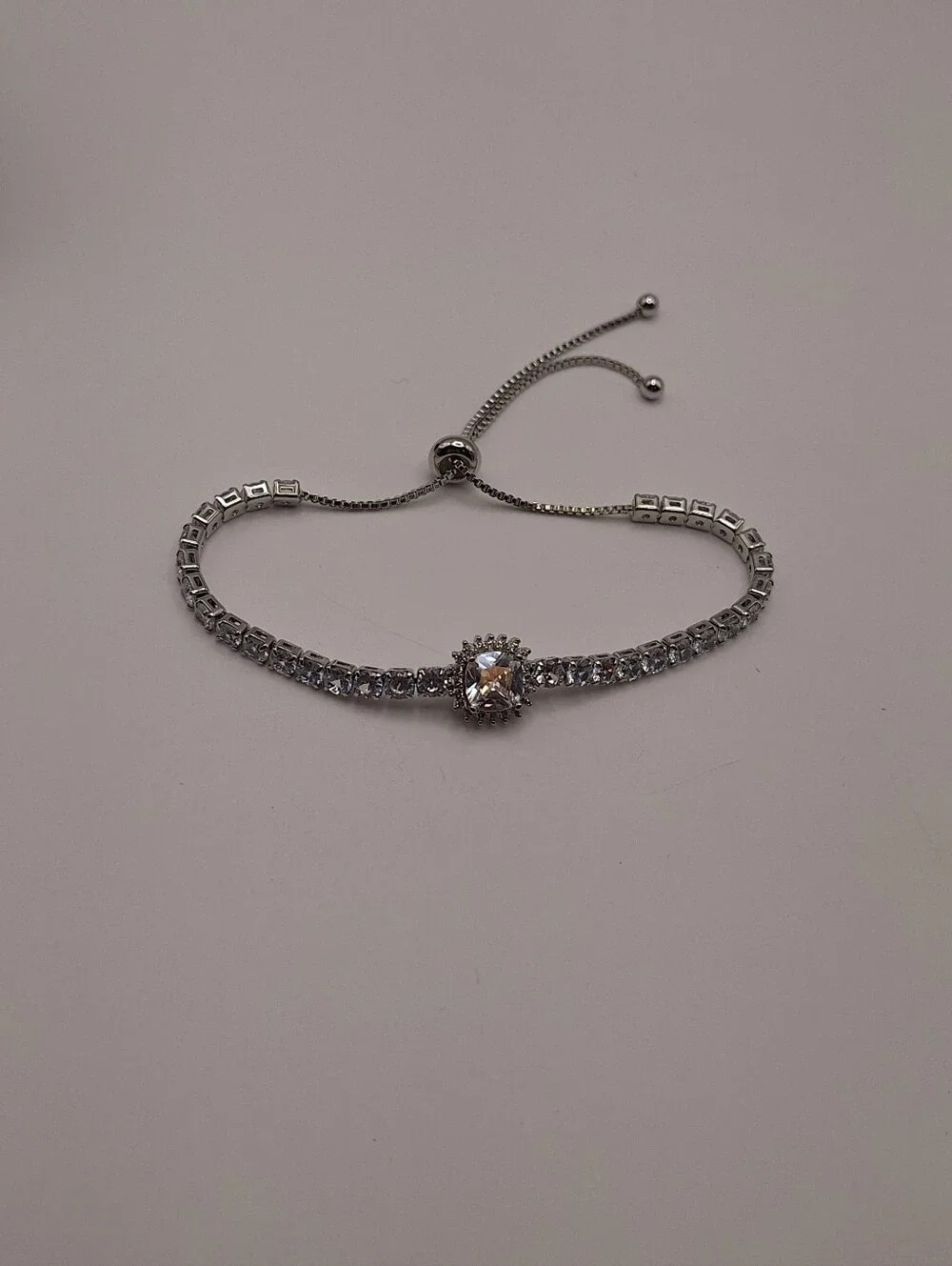 Swarovski NWT Clear Crystal Halo Tennis Bolo Slider Bracelet